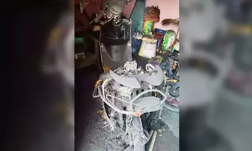 Electric scooty battery explosion, Andhra Pradesh, elderly woman, YSR KADAPA