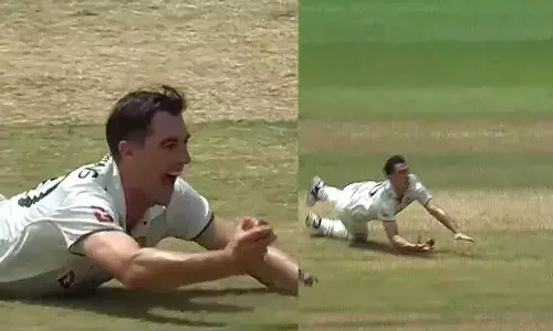 Video : క‌ళ్లు చెదిరే క్యాచ్ ప‌ట్టిన కమిన్స్..!