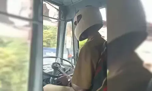 Bharat Bandh, government, bus driver, helmets, precautionary measure