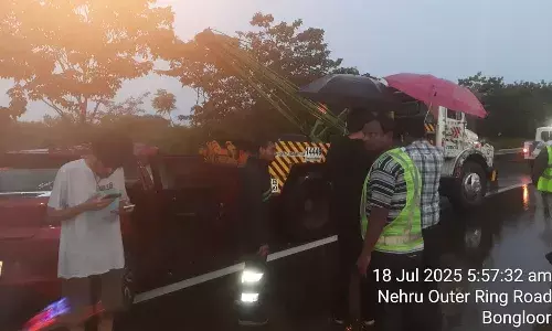 Three killed, car-truck collision, Adibatla, Outer Ring Road, Hyderabad