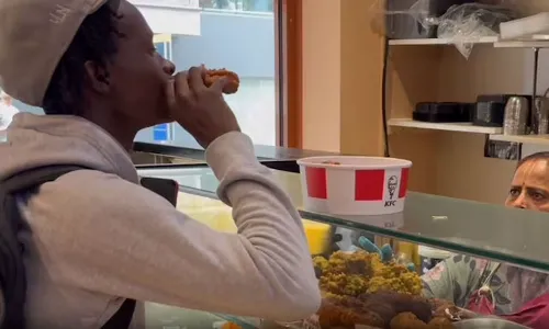 Viral video, Man eats chicken, ISKCON restaurant, London, sparks outrage