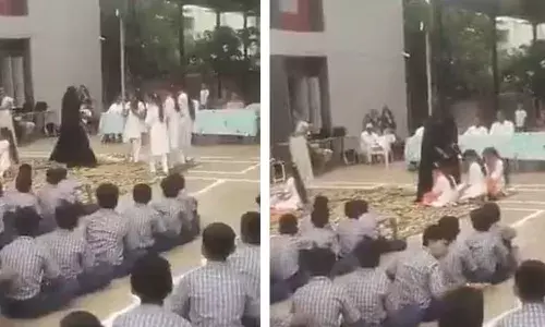 Viral news, Gujarat, school, I-Day musical depicts, terrorists in burqa