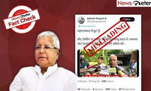 NewsMeterFactCheck, Bihar,  Mahagathbandhan, Congress