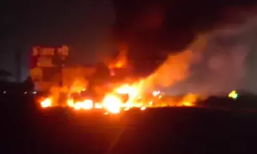 Massive fire, blasts, LPG truck collides with tanker, Jaipur highway