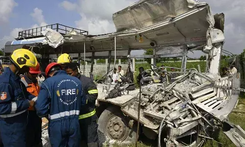 Telangana, Rangareddy District, road accident,  Chevella bus accident victims, Rs. 5 lakh compensation Telangana, Rangareddy District, road accident,  Chevella bus accident victims, Rs. 5 lakh compensation