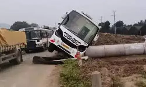 private travel bus, accident, Reddygudem, Rajupalem mandal, Bapatla district