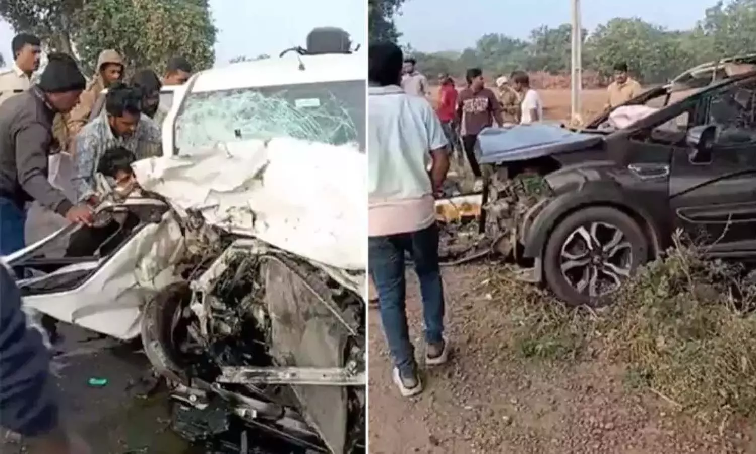 Two killed, six injured, two cars collide head-on, Moinabad, Crime