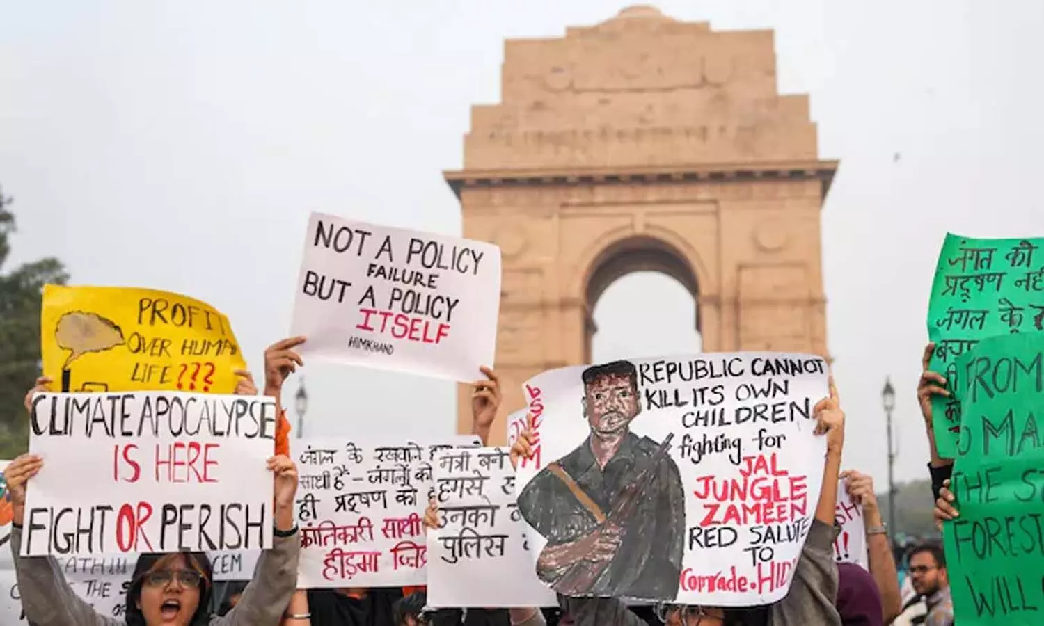 National News, Delhi, Delhi air pollution protest, Maoist Madvi Hidma