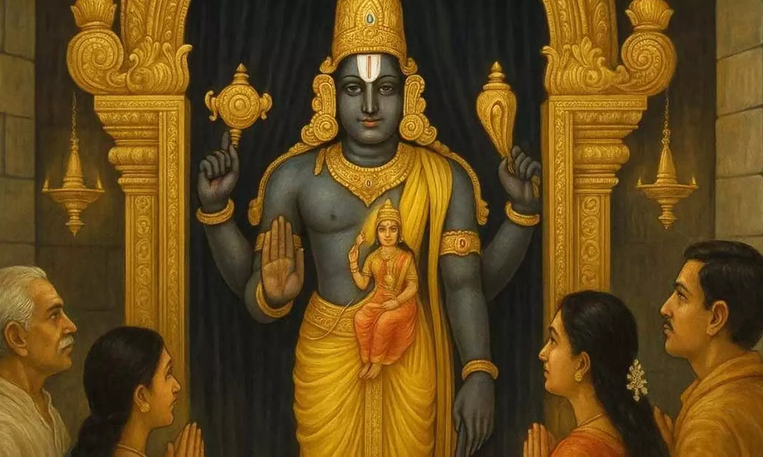 turmeric prasad , Goddess Vyuha Lakshmi, wealth and prosperity, Tirumala