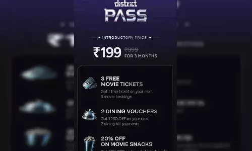 Zomato District App, 3 Movie Tickets, Just 199, Hyderabad, Chennai Zomato District App, 3 Movie Tickets, Just 199, Hyderabad, Chennai