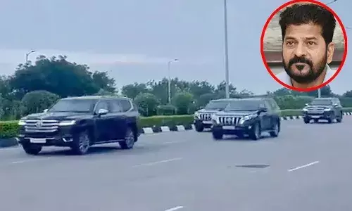 CM Revanth convoy, narrowly misses accident, burst car tire, Hyderabad
