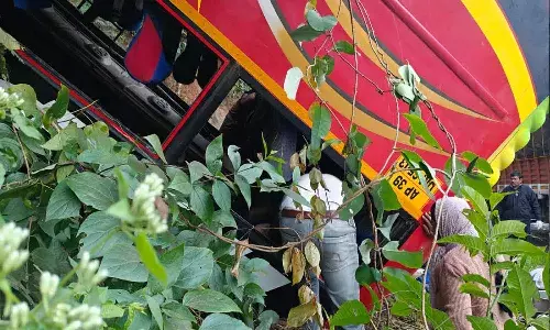 Andrapradesh, Alluri District, bus accident, AP Police, Private Travells Bus, 9 dead