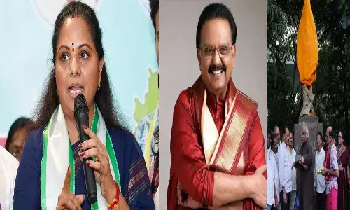 Hyderabad, Ravindra Bharathi, Balasubrahmanyam statue, Kavitha, Telangana Jagruti, Congress Hyderabad, Ravindra Bharathi, Balasubrahmanyam statue, Kavitha, Telangana Jagruti, Congress