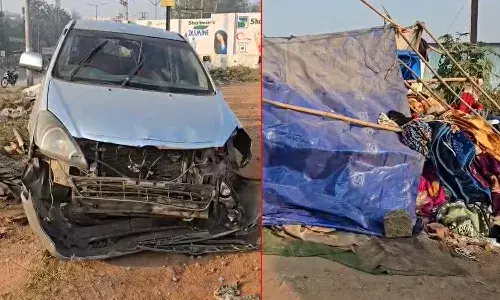 Hyderabad, Car accident, Mailardevpalli, Two dead, Crime Hyderabad, Car accident, Mailardevpalli, Two dead, Crime