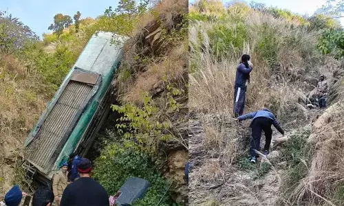 బస్సు లోయ‌లో పడి ఏడుగురు దుర్మ‌ర‌ణం