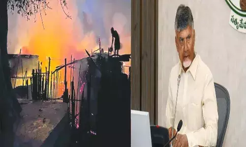 Andrapradesh, Kakinada, Sarlankapalle fire incident, CM Chandrababu