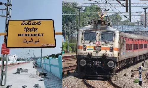 Commuters , Neredmet, train diversions, travel burden, Neredmet railway station