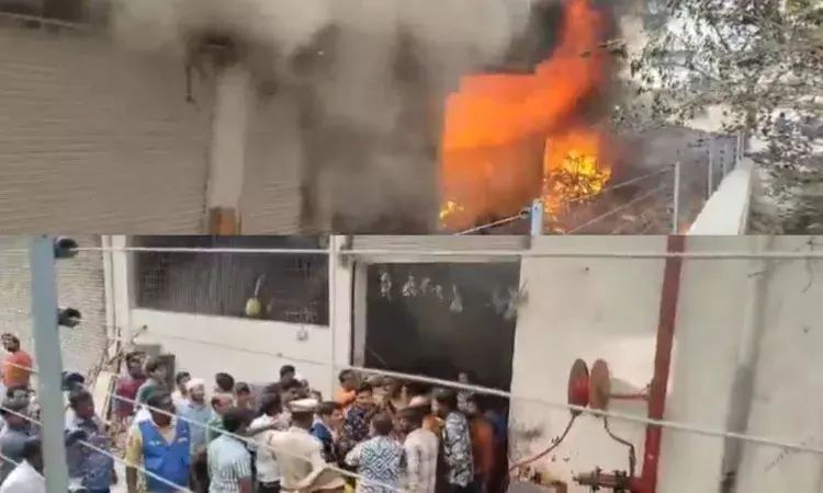 Hyderabad, Fire accident, Nampally, Six people trapped