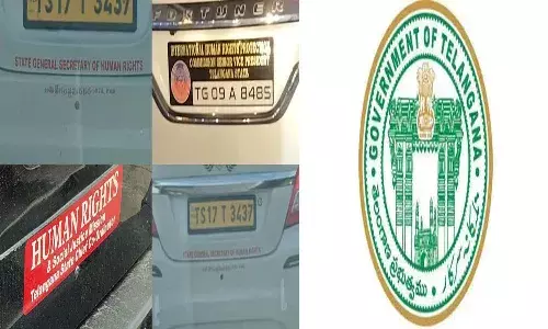 Telangana Government, Unauthorized stickers, Vehicles, Motor Vehicle Act, Media Stickers