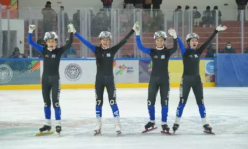 ఖేలో ఇండియా వింటర్ గేమ్స్ 2026 : మహిళల షార్ట్ ట్రాక్ రిలేలో లడాఖ్‌కు తొలి స్వర్ణం