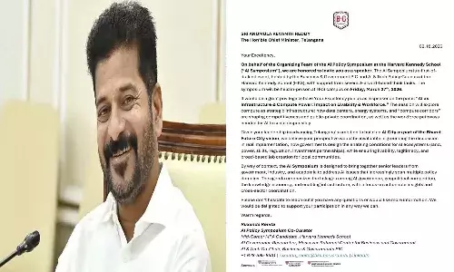 Telangana CM, Revanth Reddy, Harvard Kennedy School, AI Symposium2026, Bharat Future City