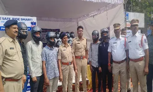 Hyderabad News, Malkajgiri Traffic Police, Helmet Bank, Road Safety, Hyderabad Traffic, Helmet Mandatory