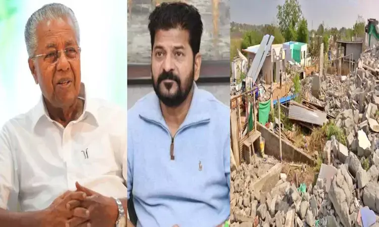 Telanagan, Kerala CM Pinarayi Vijayan, Khammam Demolitions, Congress Govt, Bhoodan Land, Political Controversy, CM RevanthReddy Telanagan, Kerala CM Pinarayi Vijayan, Khammam Demolitions, Congress Govt, Bhoodan Land, Political Controversy, CM RevanthReddy