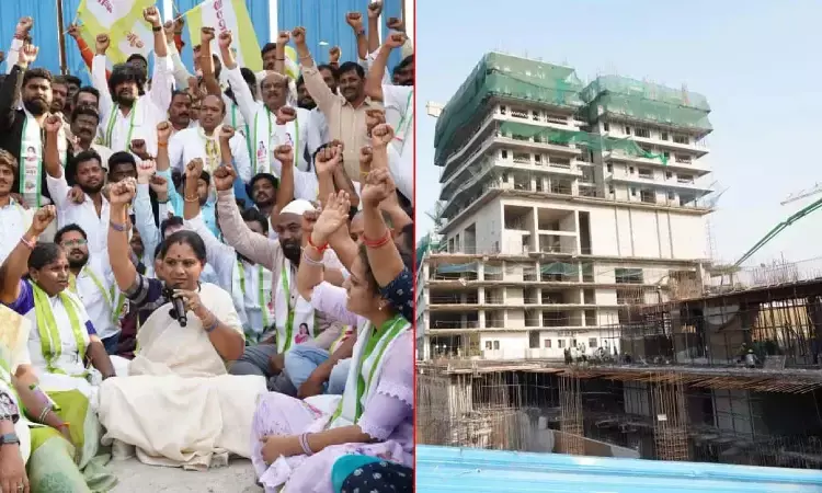 HYDRAA Clarification, Kavitha Narsingi Protest, Aditya Builders Musi River, High Court Building Permissions, Musi River Encroachment, Telangana Political News HYDRAA Clarification, Kavitha Narsingi Protest, Aditya Builders Musi River, High Court Building Permissions, Musi River Encroachment, Telangana Political News