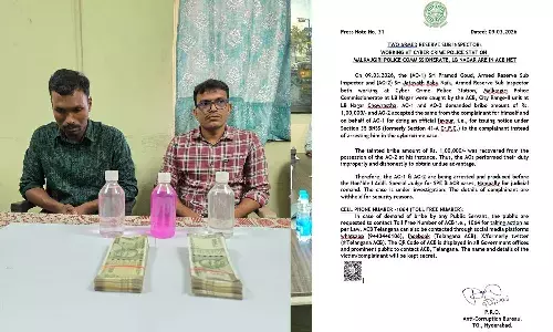 Hyderabad News, Malkajgiri, ACB, Corruption, CyberCrime Police, PoliceArrested, Bribe