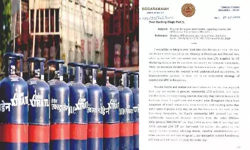 National News, Karnataka, Bangalore, Siddaramaiah, HardeepSinghPuri, Commercial LPG, Gas Shortage, Central Govt