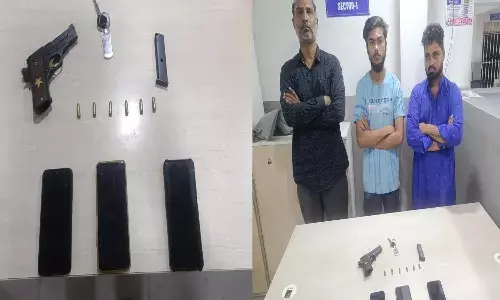 CrimeNews,Hyderabad, Amberpet, Wife Murder Attempt, Country Made Pistol, RealEstateRealtor, IllegalWeapons