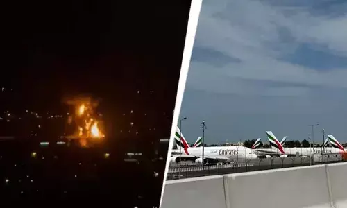 Dubai Airport Drone Attack 2026, Middle East Conflict Update, DXB Flight Cancellations, UAE Oil Infrastructure Attack, US-Israel-Iran War Impact