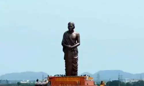 Statue of Sacrifice Amaravati, Potti Sriramulu 125th Birth Anniversary, Shakhamuru Park Memorial Project, AP CM Iftar Dinner Vijayawada, Potti Sriramulu 58-foot Bronze Statue