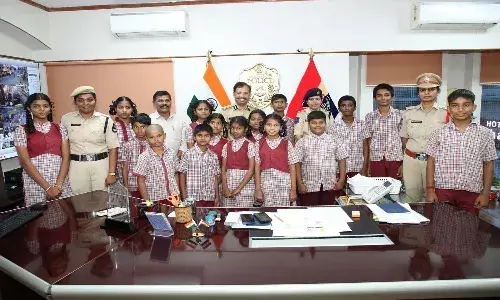 Hyderabad Police, VC Sajjanar, ADayWithCP, StudentOutreach, PoliceAwareness, CommunityPolicing, TelanganaPolice