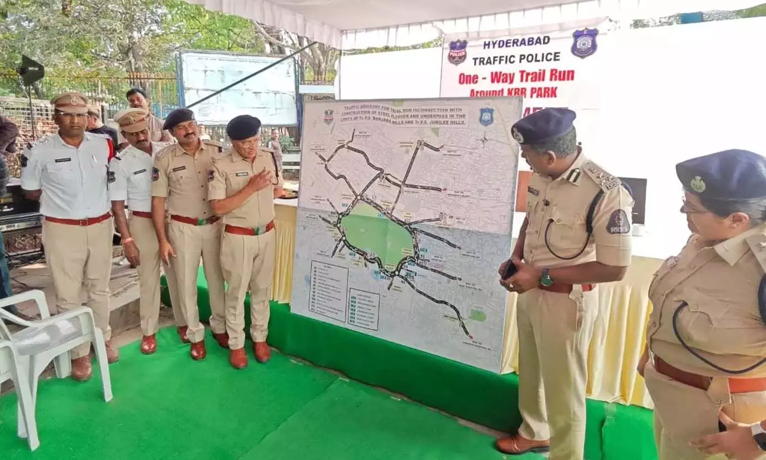 Hyderabad Traffic Diversions, KBR Park Traffic Update, H-CITI Project, Steel Flyover Construction, Banjara Hills Traffic, Jubilee Hills Road No 36, One-Way Trial Run, Hyderabad City Infrastructure