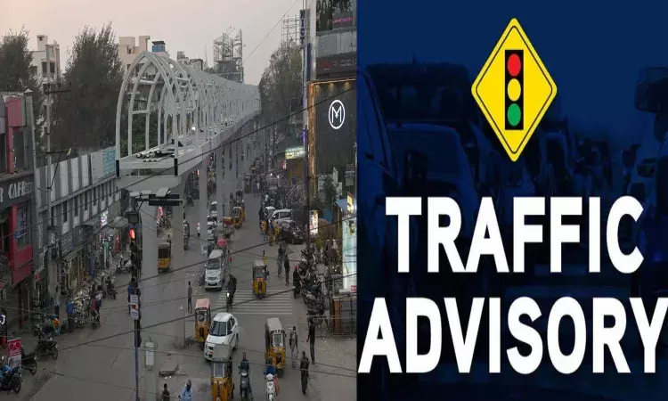 Hyderabad News, Mehdipatnam, SkywalkConstruction, TrafficAlert, TrafficDiversion