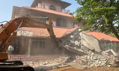 HYDRAA Operation, Ameenpur Encroachments, Sangareddy Land Grabbing, Ailapur Village Govt Land, Mukheem Guest House Demolition, Telangana Revenue Department, Hydra Demolition Drive