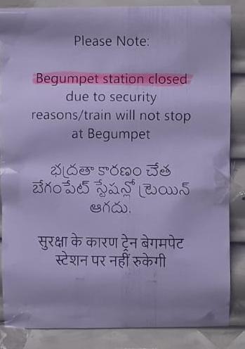 Metro STATION BEGUMPET