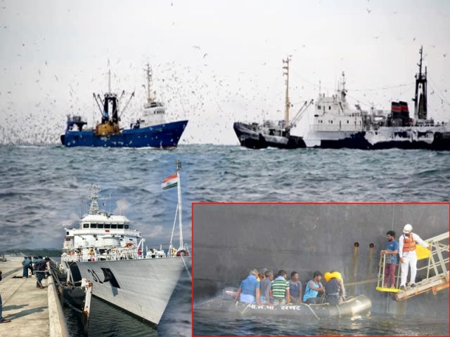 సముద్రంలో చిక్కుకున్న 264 మంది జాలర్లు …కాపాడిన భారత రక్షక దళం