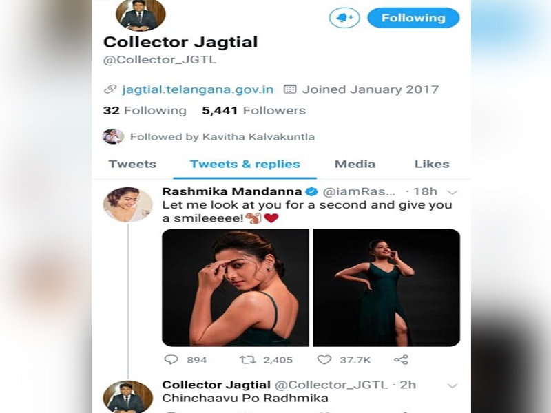 Jagtial Collector controversial Tweet