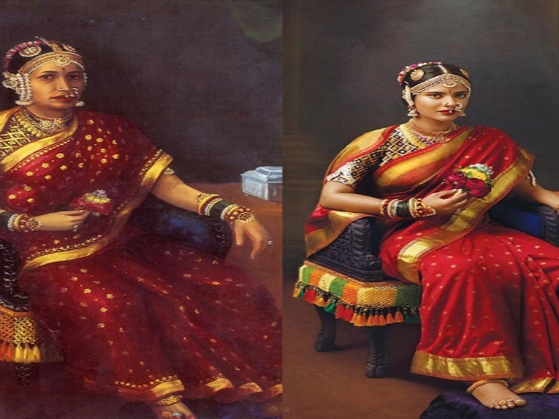 south actress recreates raja ravi varma paintings