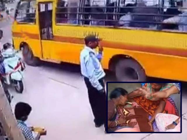 మేడ్చల్లో విషాదం.. స్కూల్ బస్సు ఢీకొని రెండేళ్ల బాలుడు మృతి