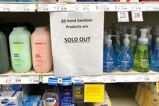 Masks and hand sanitizers out of stock 