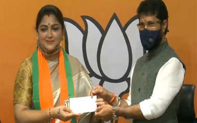 బీజేపీలో చేరిన నటి కుష్బూ